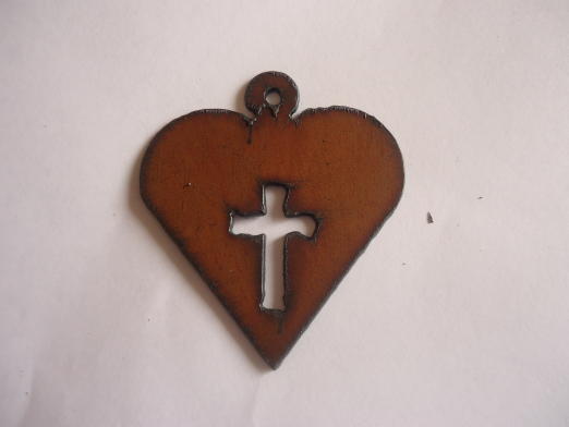 (image for) Heart with cross pendant #SH006L-2 1/4